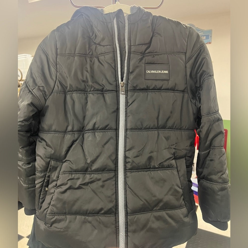 Calvin Klein boys, puffer jacket, black, size 8